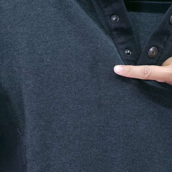 Calvin Klein Men's Pullover Hoodie Sweater Dark Gray Snap Button Size M - Picture 9 of 15